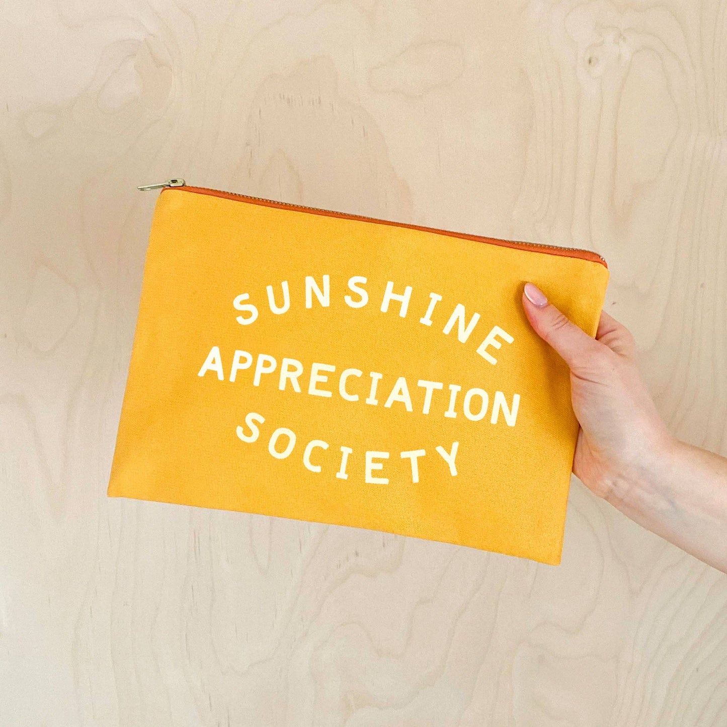 Yellow sunshine appreciation zip purse