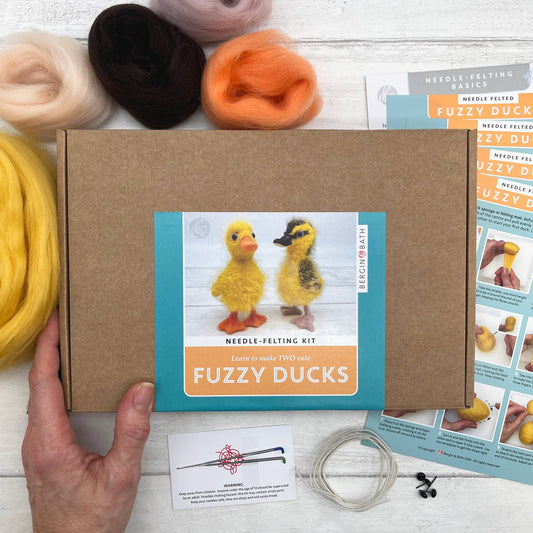 Fuzzy ducks needle felting kit