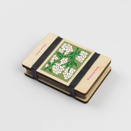 Green & white forget-me-not pocket flower press