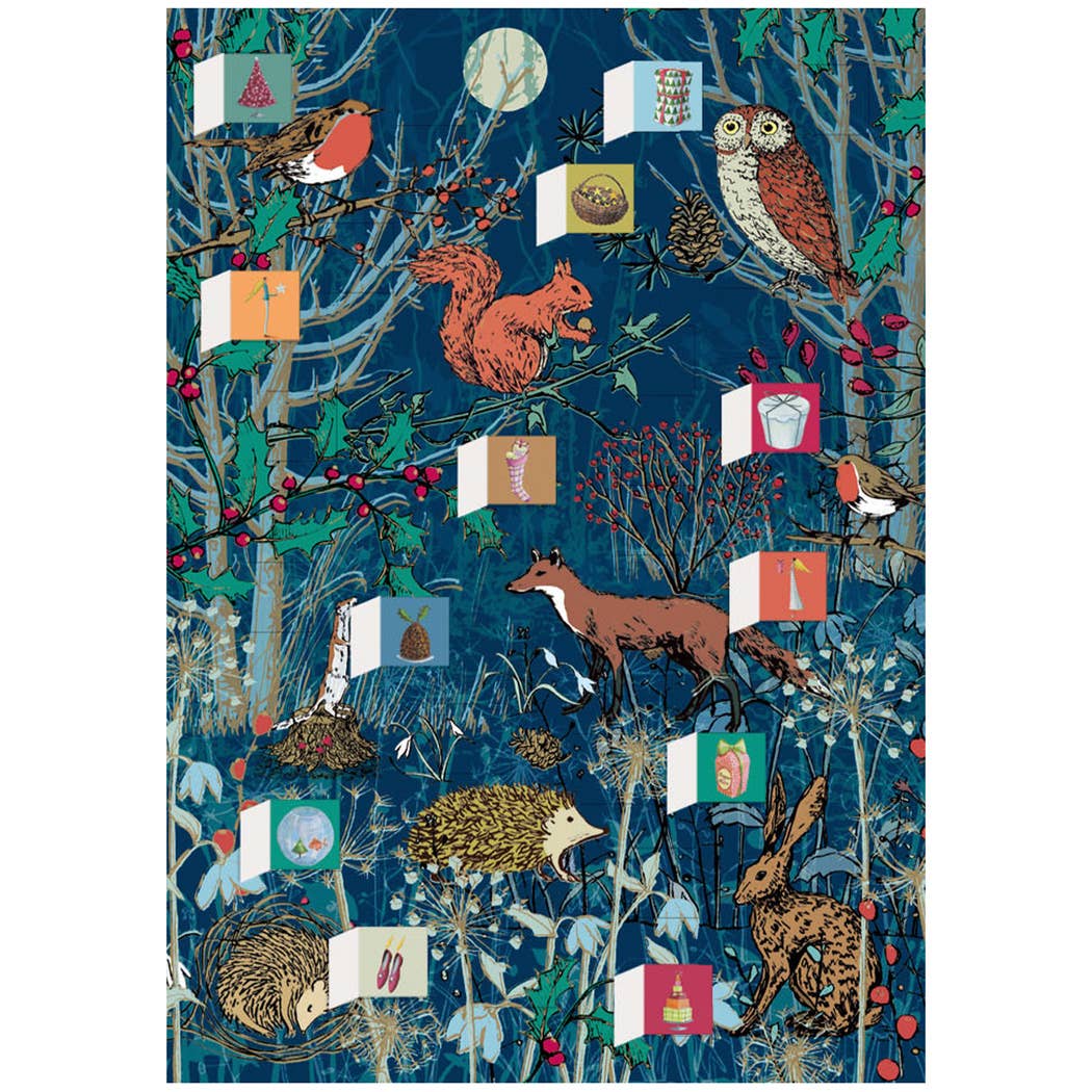 Winter's tale animals Advent calendar card