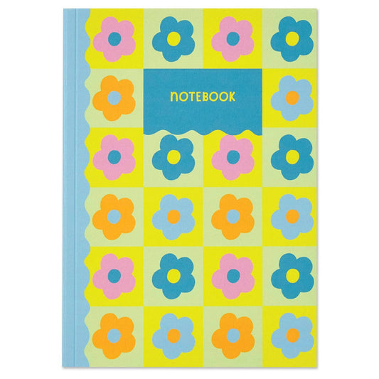 Groovy flowers lined A5 notebook