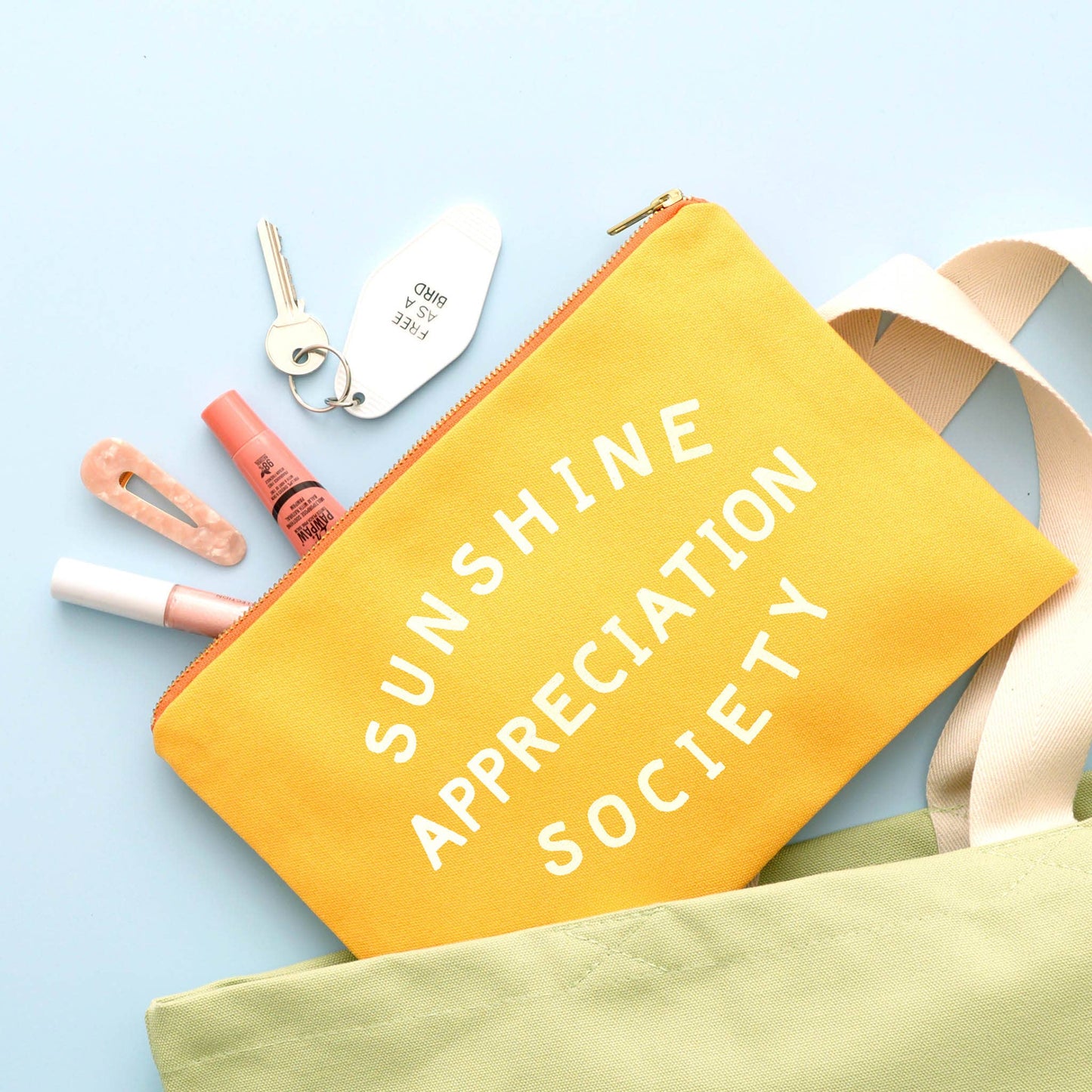 Yellow sunshine appreciation zip purse