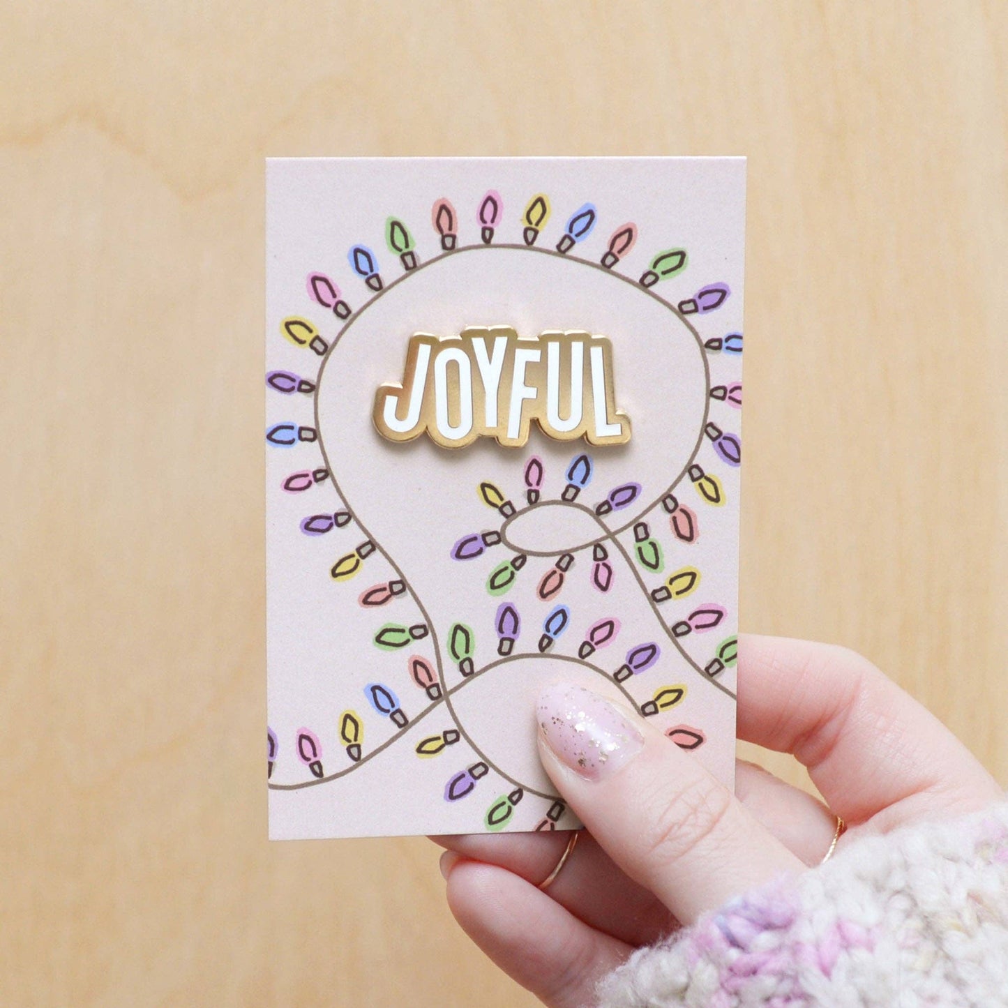 Joyful positive pin badge