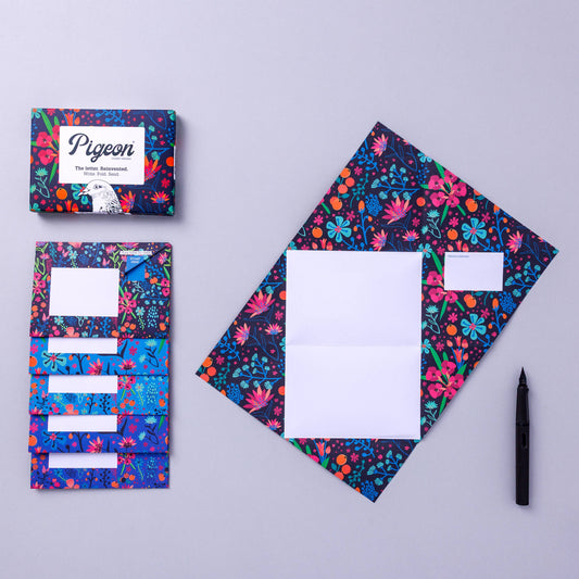 Midnight Garden Pigeon - pack of 6 folding letters