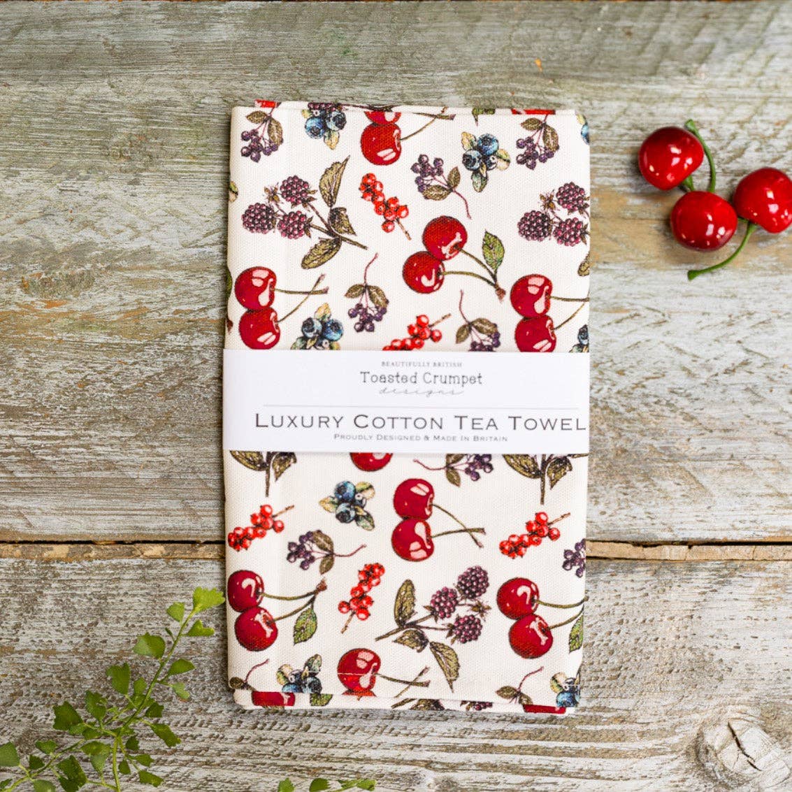 Mon Cheri cherry cotton tea towel