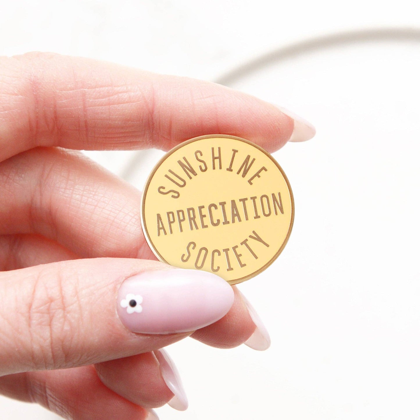 Sunshine appreciation society positive pin badge