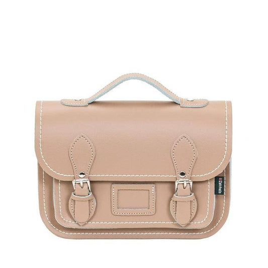 Iced mocha handmade leather midi satchel