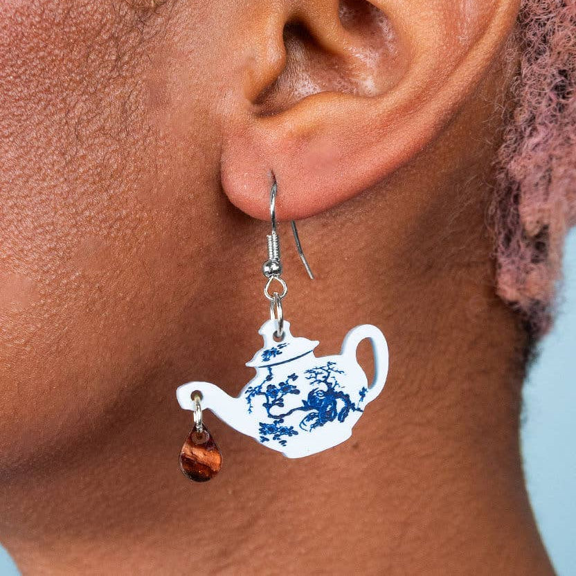 Vintage teapot earrings by Tatty Devine