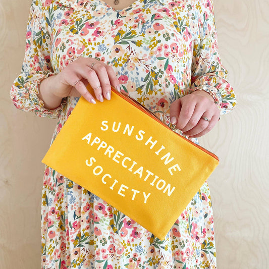 Yellow sunshine appreciation zip purse