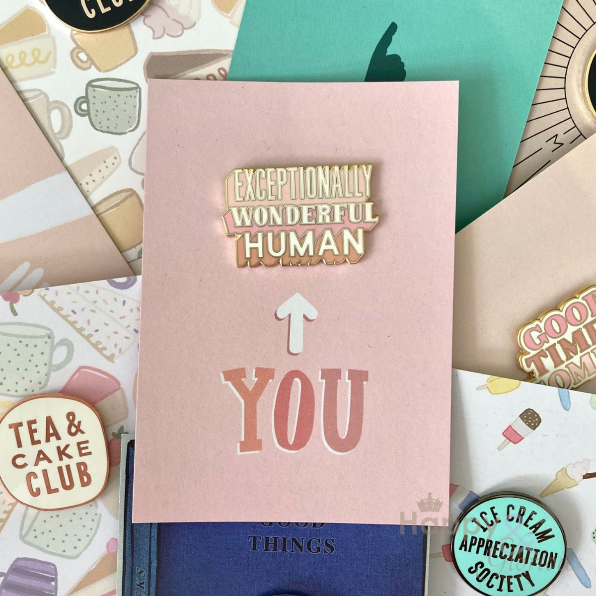 Exceptionally wonderful human positive pin badge