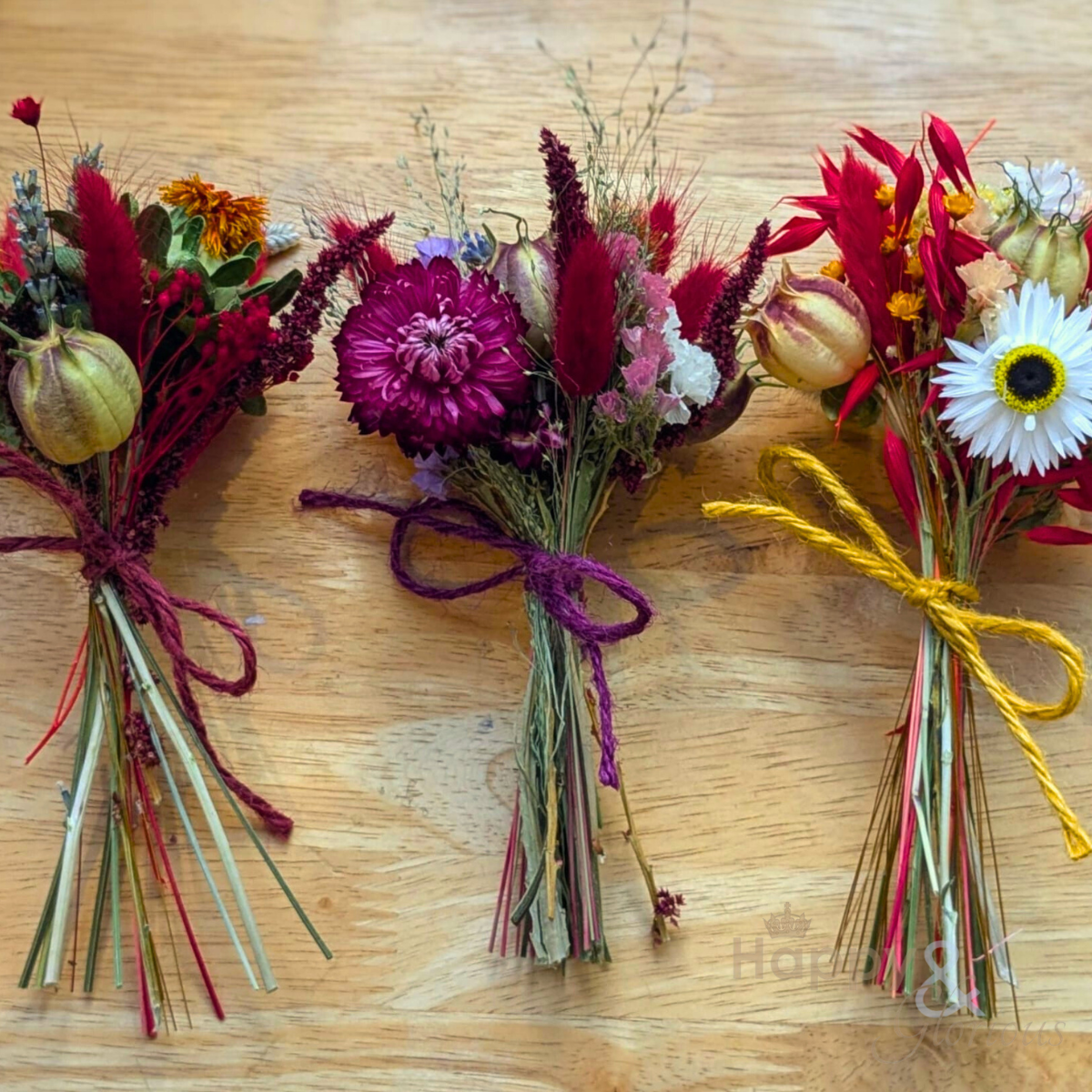 Mini hand tied dried flower posy