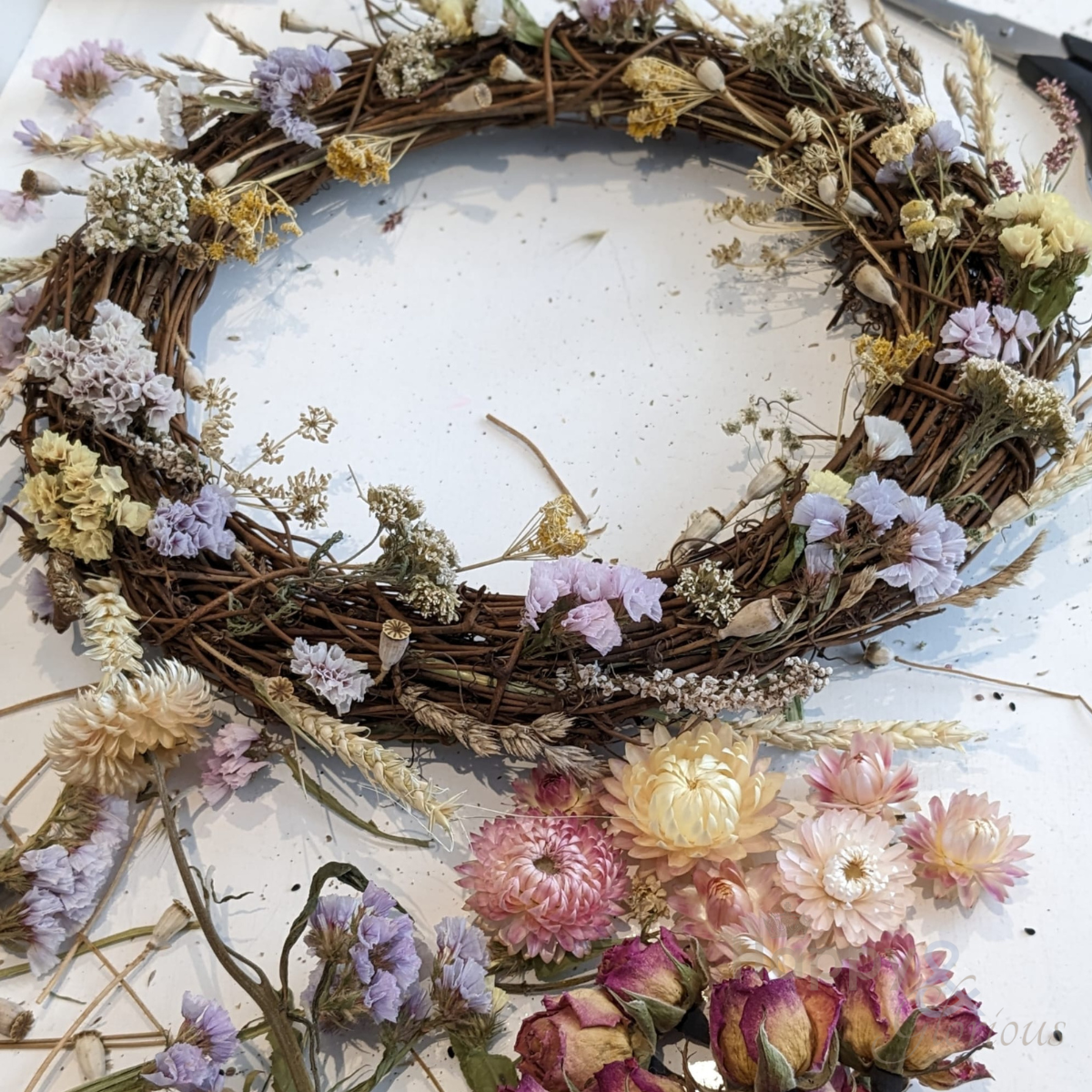 Summer dried flower wreath workshop  - Monday 1st July