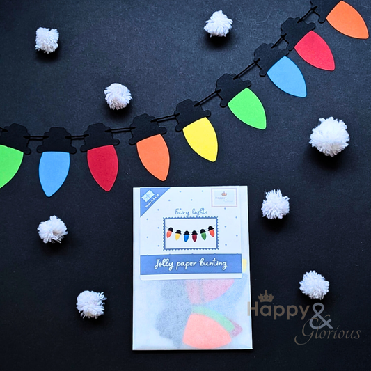 Fairy lights jolly paper bunting - handmade Christmas party decoration | UK made