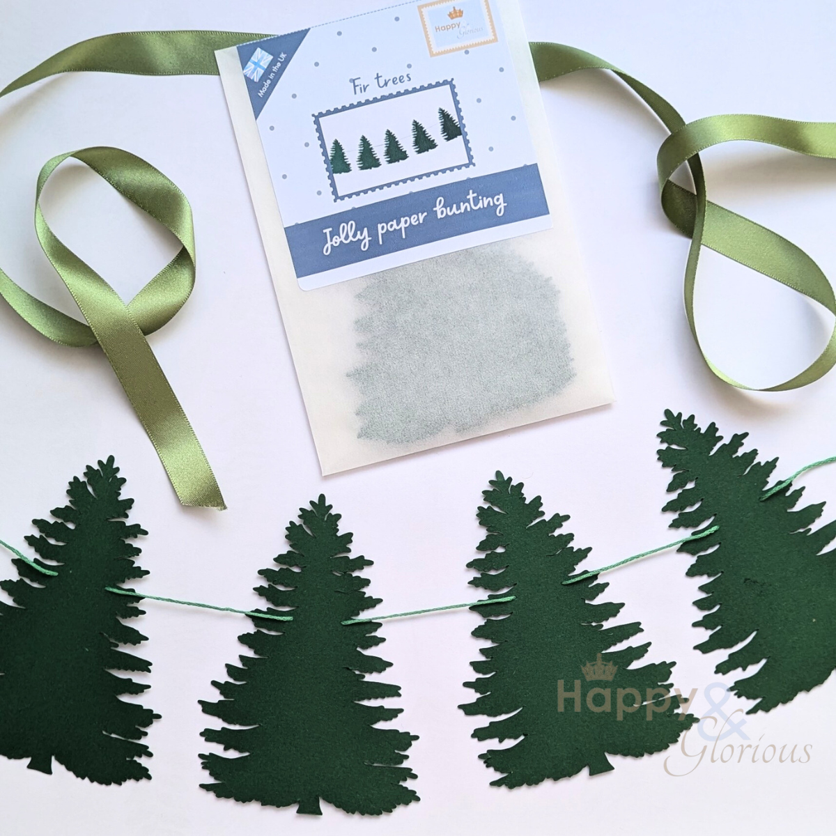Jolly paper bunting - Fir trees