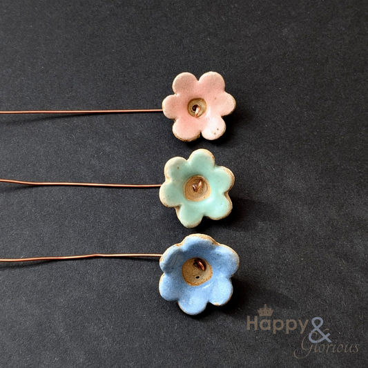 Decorative ceramic flower stem