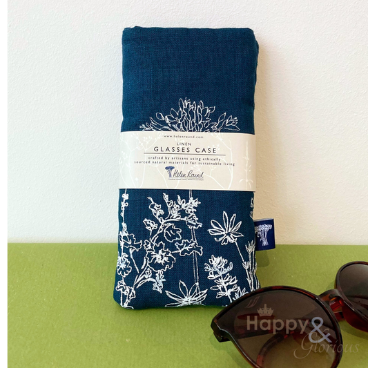 Linen floral spectacles/sunglasses case