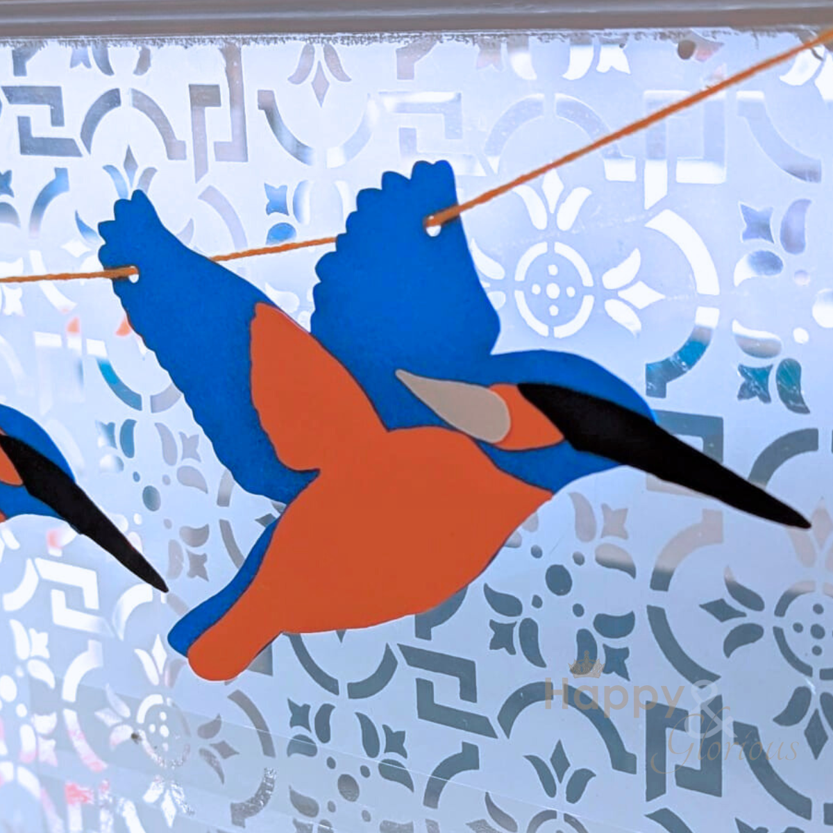 Jolly paper bunting - Swooping kingfishers