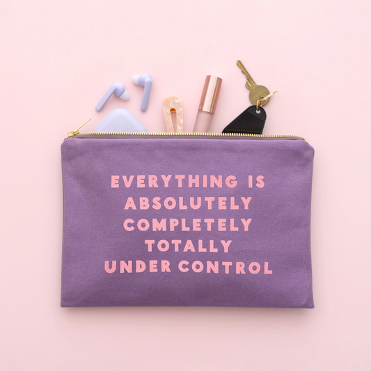 Lilac under control zip purse