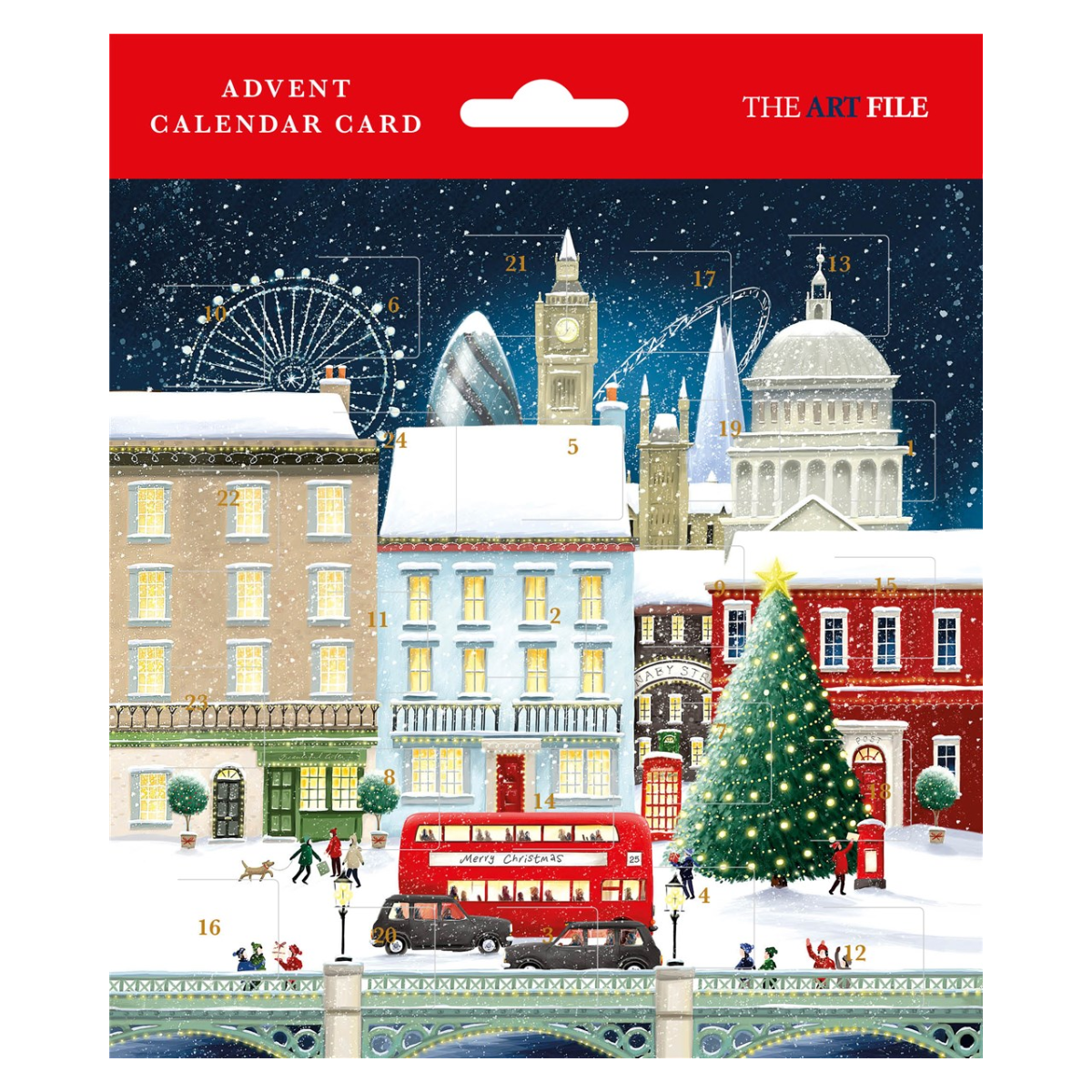 London in winter advent calendar card