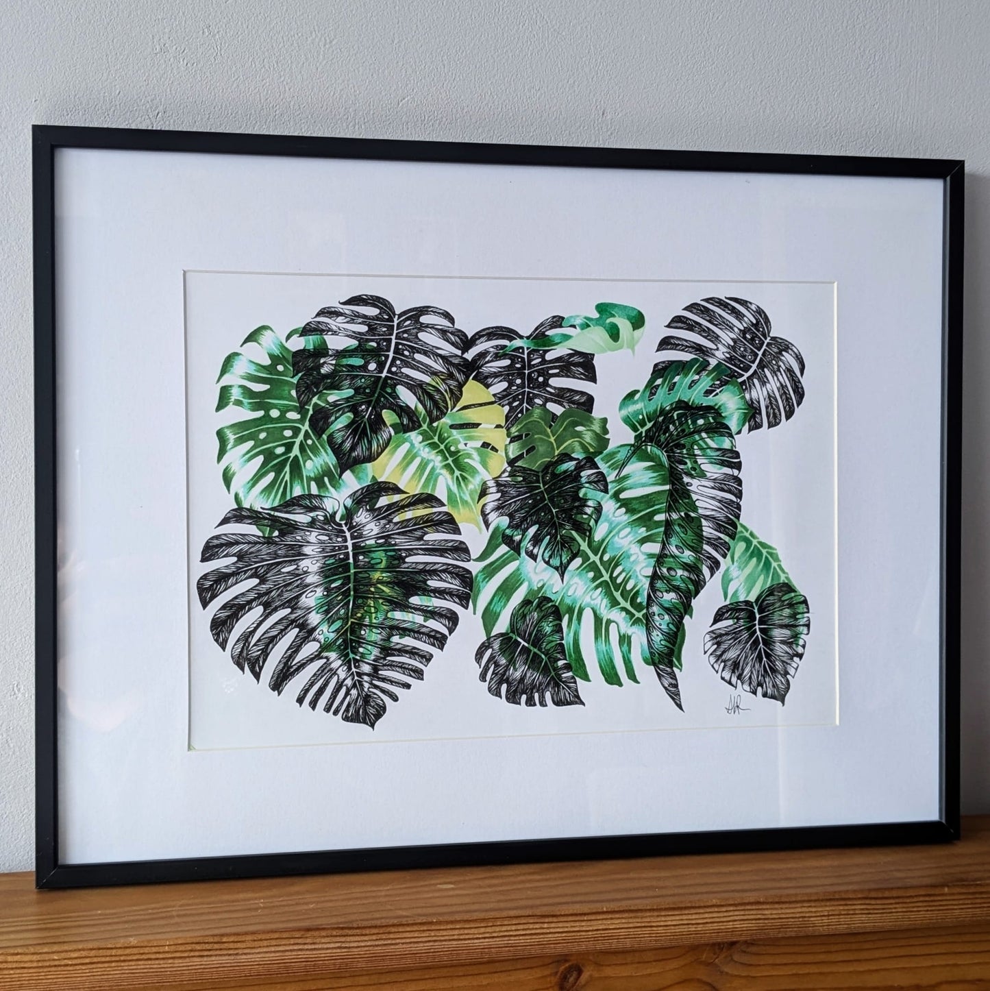 Monstera - pen & ink on paper by Ami Rathmill