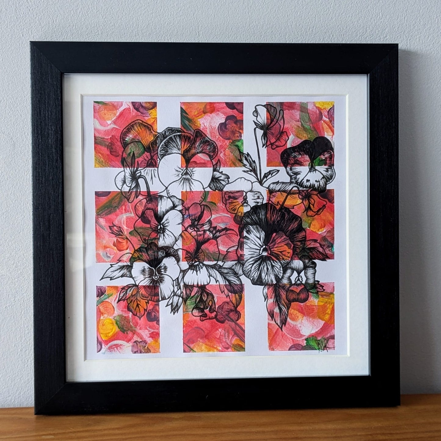 Pansies - watercolour, pen & ink by Ami Rathmill