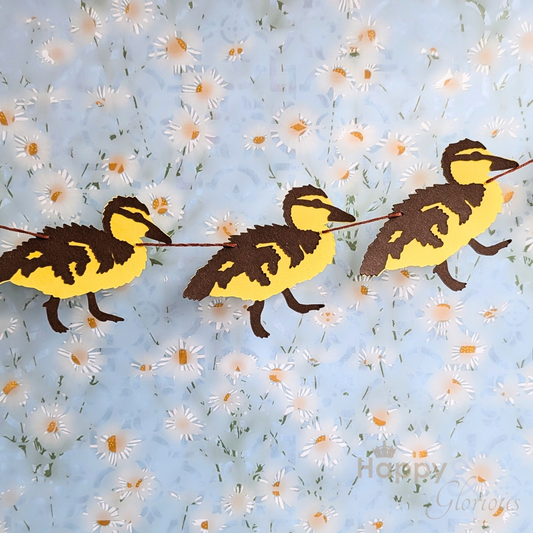 Fuzzy ducklings jolly paper bunting - handmade party decoration | UK made
