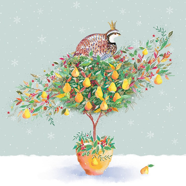 Partridge & pear tree charity Christmas cards - pack of six