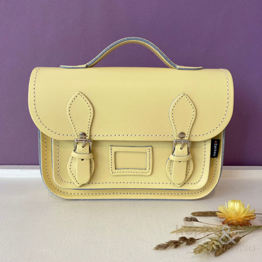 Primrose yellow leather midi satchel