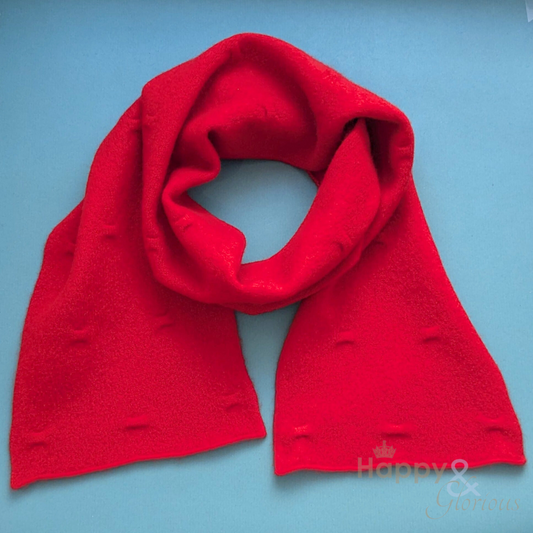 Red felted merino wool scarf