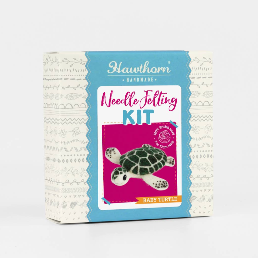 Baby turtle needle felting craft kit