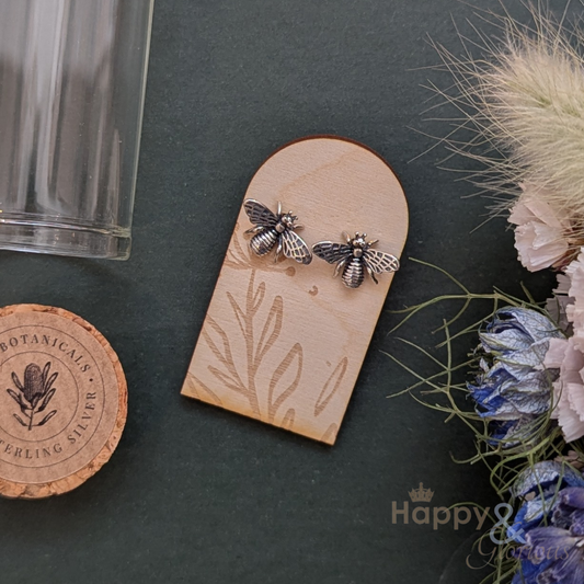 Sterling silver bumblebee studs