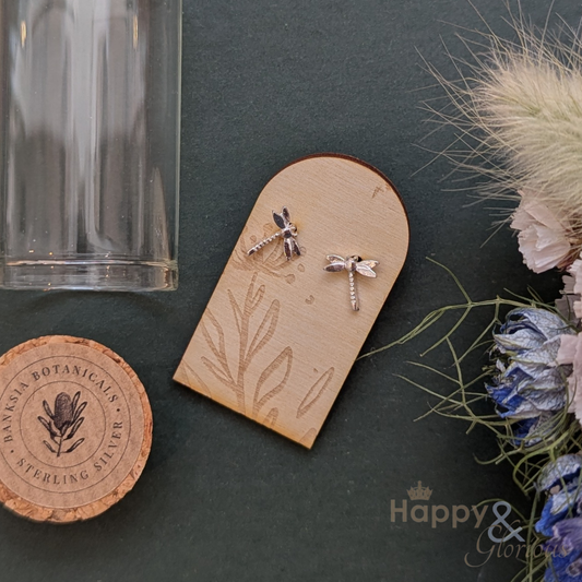 Sterling silver dragonfly studs