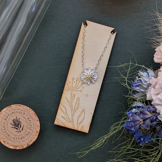 Sterling silver & gold vermeil daisy necklace
