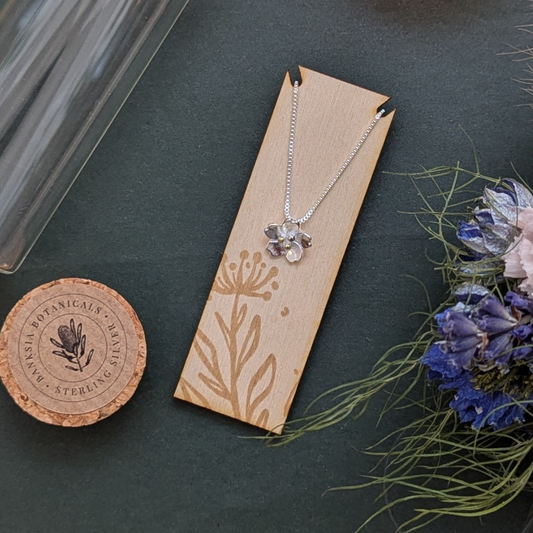 Sterling silver & gold cherry blossom necklace