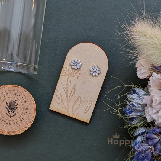 Sterling silver & enamel dainty flower studs