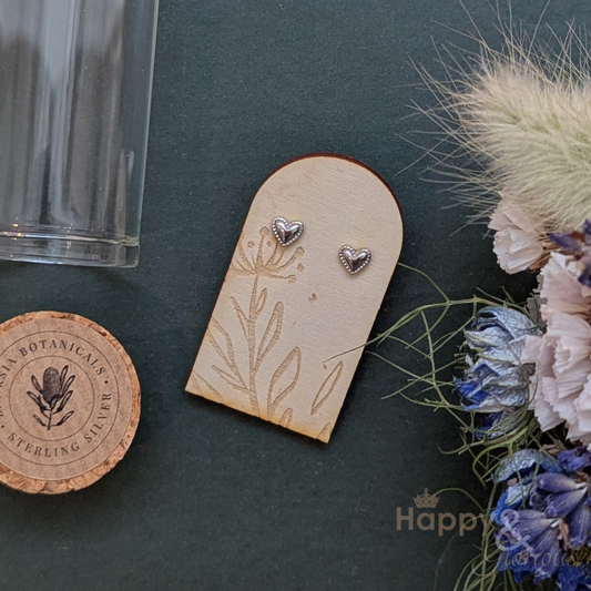 Sterling silver mini heart studs