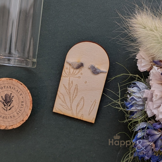 Sterling silver bird studs