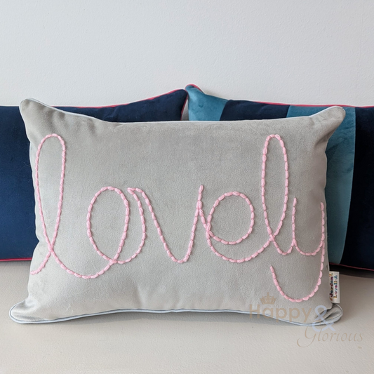 Lovely embroidered velvet cushion
