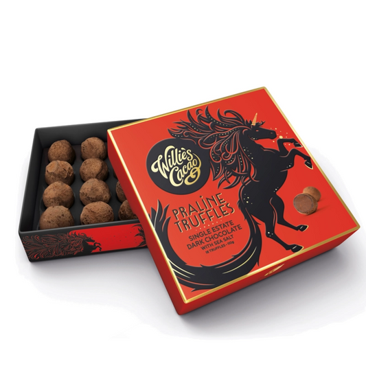 Dark chocolate praline truffles with sea salt