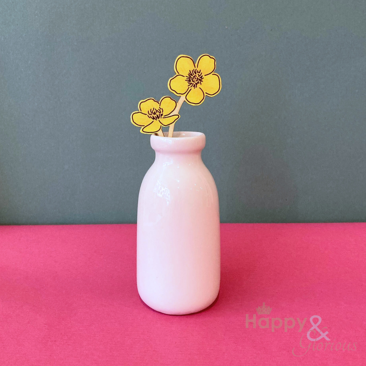 Wooden wild flower decorations