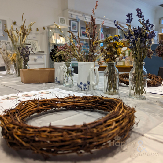 Festive dried flower wreath workshop - Monday 8th December