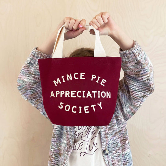 Mince pie appreciation society little canvas bag