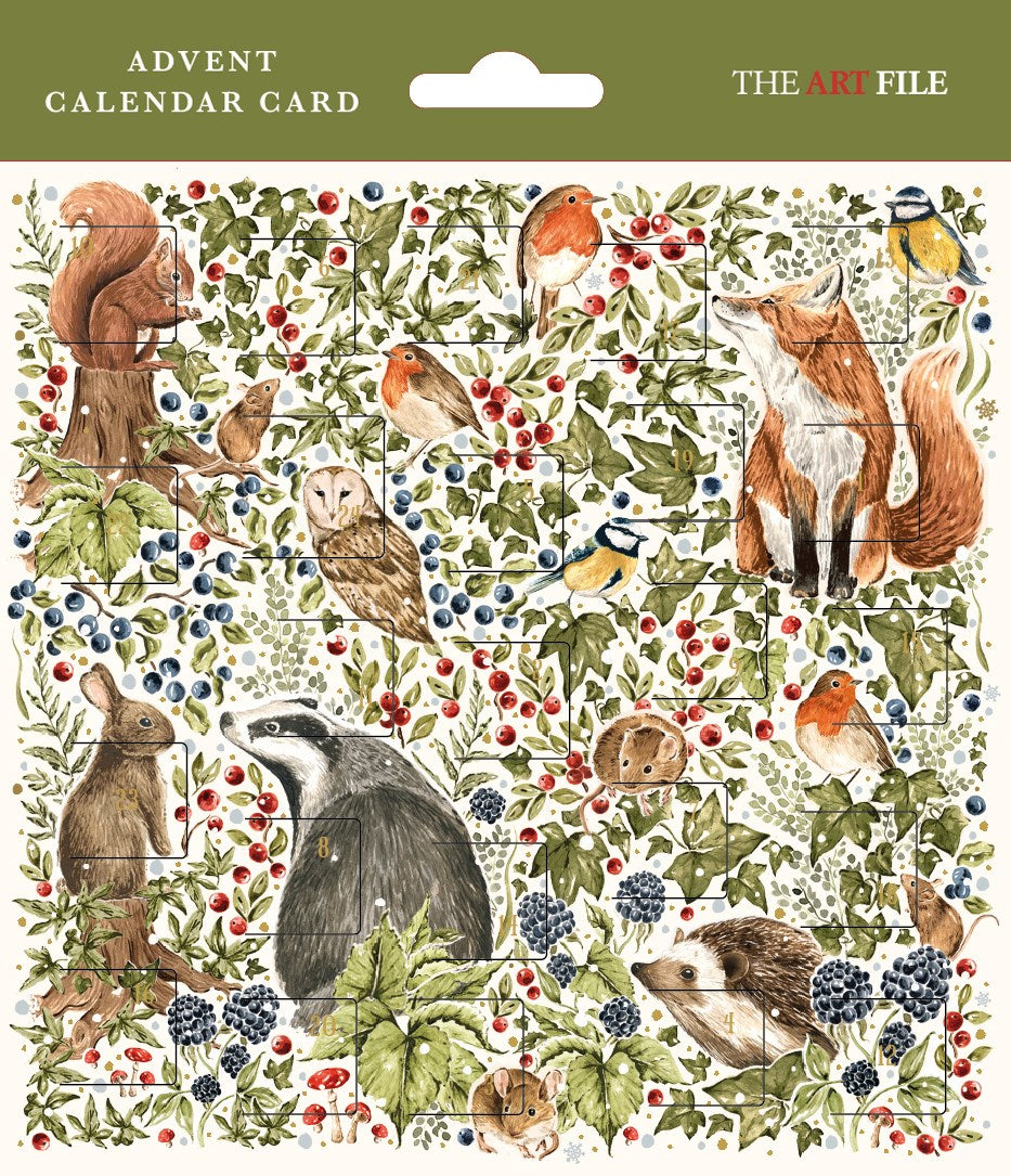 Woodland creatures advent calendar card
