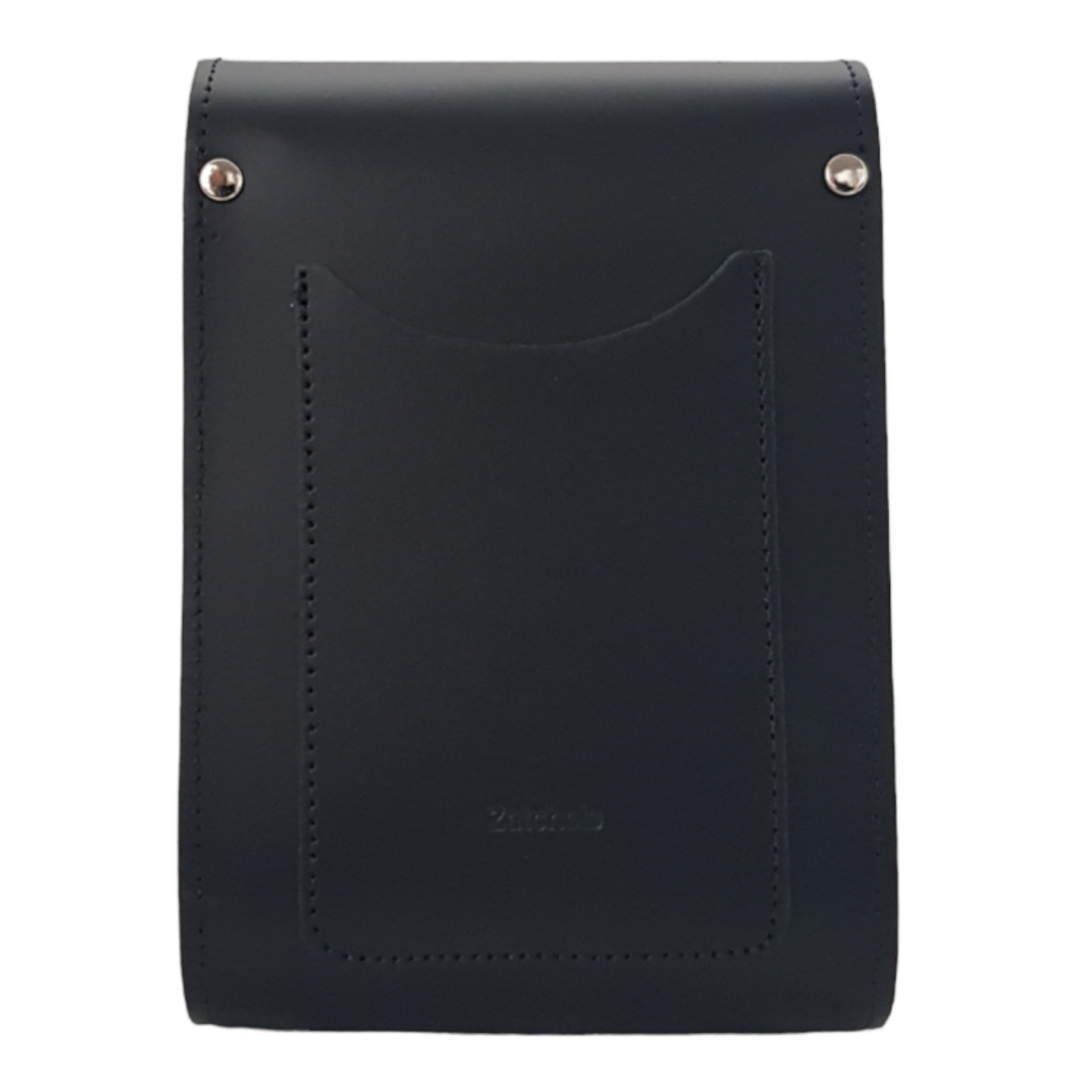 Handmade black leather festival bag