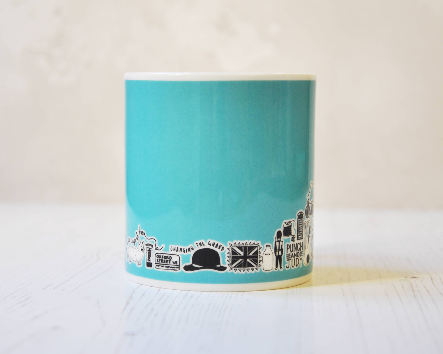 British icons light blue mug