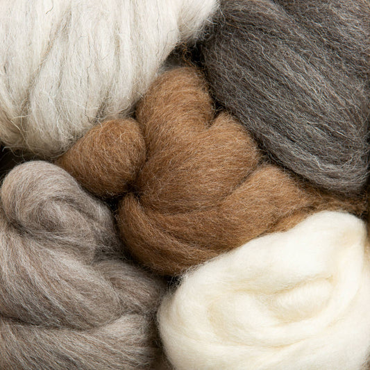 British breeds undyed felting wool bundle