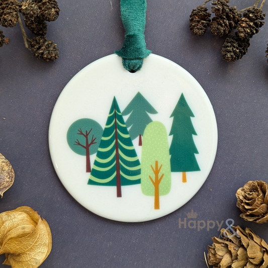 Pretty woodland ceramic decoration