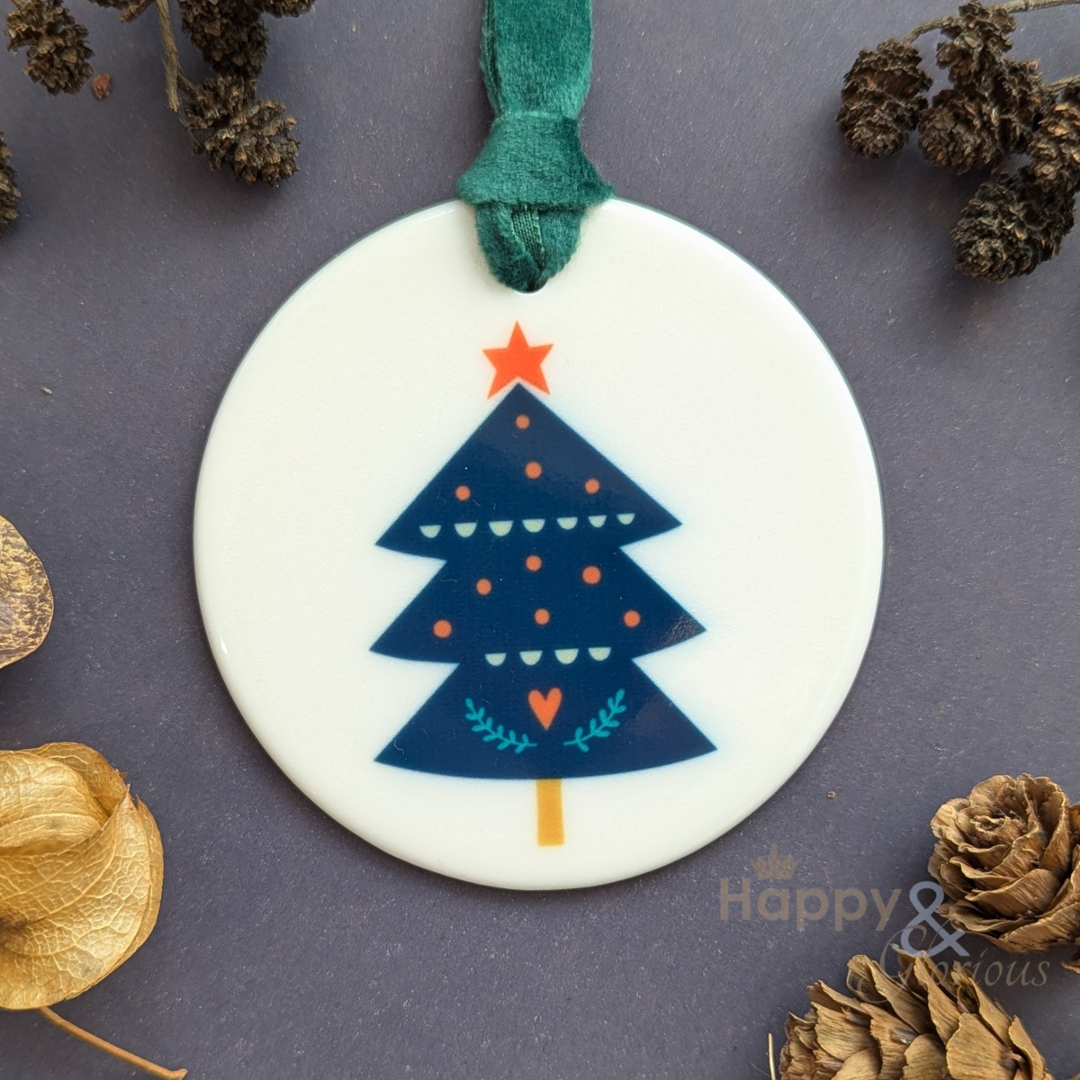 Christmas tree ceramic decoration