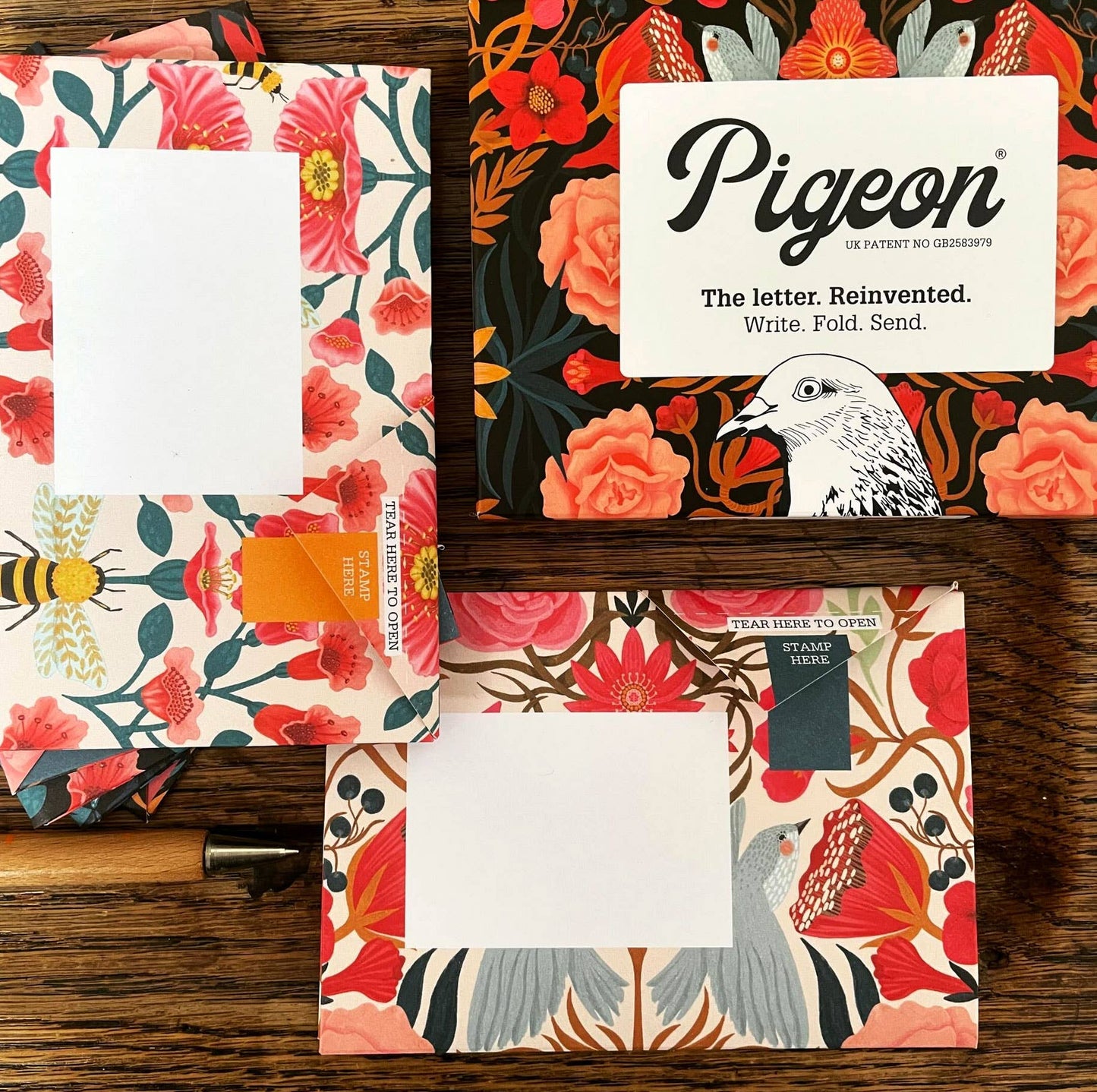 Bright & Beautiful Pigeon - pack of 6 folding letters