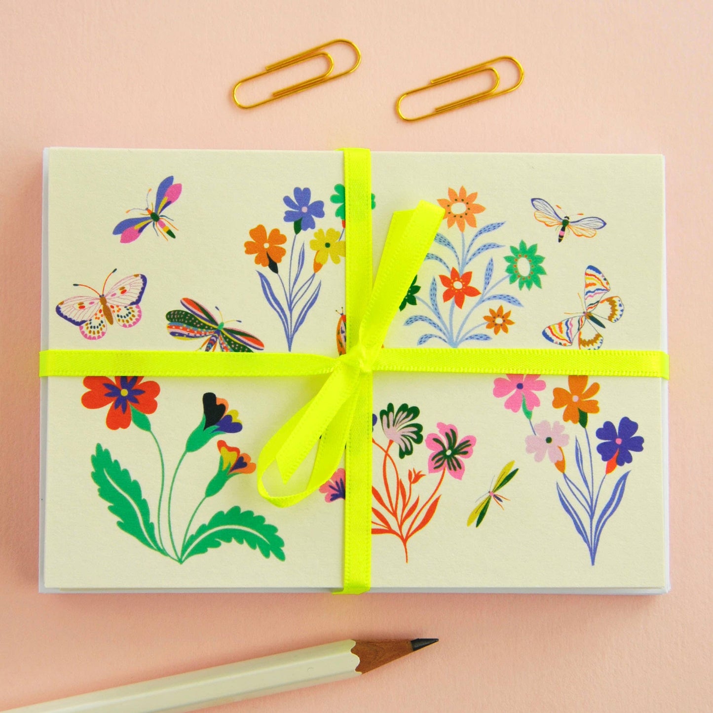 Set of eight birds & bees notecards